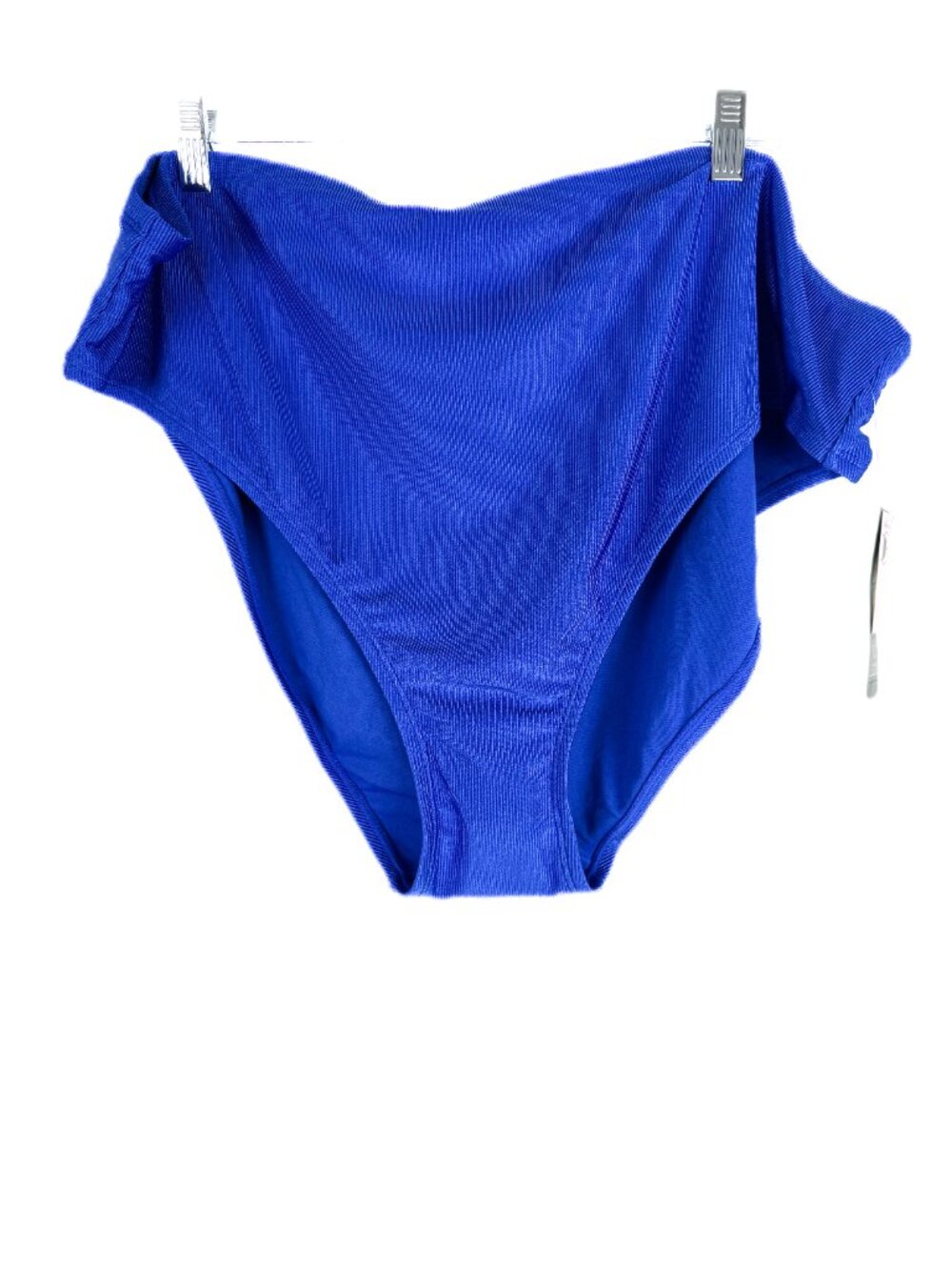 NWT Wild Fable Blue Shimmery Ribbed Mid Rise High Leg Cheeky Bikini Bottom 3X